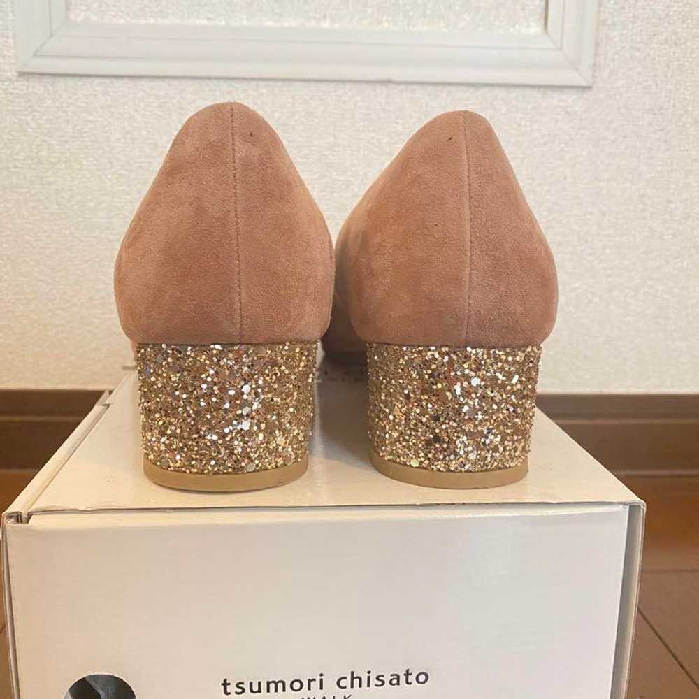 tsumori chisato Beige Suede Glitter Heel Pumps - image 6