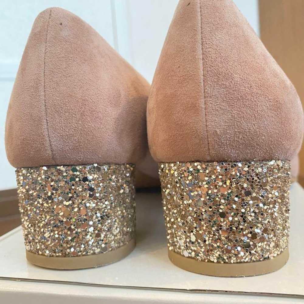 tsumori chisato Beige Suede Glitter Heel Pumps - image 7