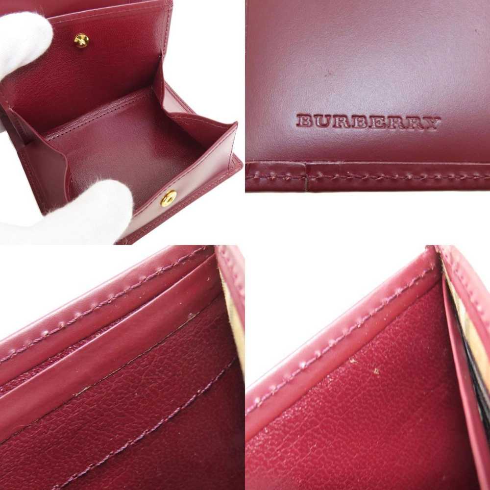 Burberry Nova Check Burgundy Leather Wallet (Pre-… - image 7