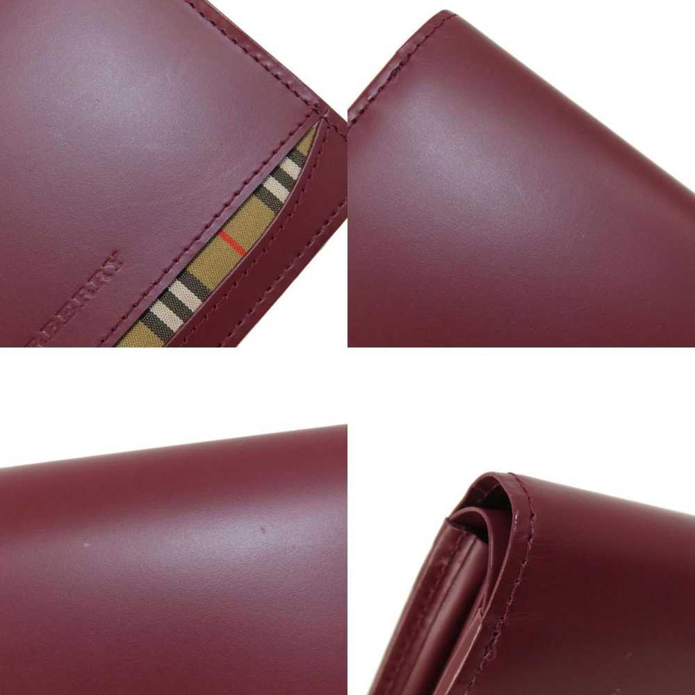 Burberry Nova Check Burgundy Leather Wallet (Pre-… - image 9