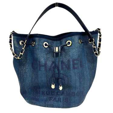 Chanel Deauville Blue Leather Tote Bag (Pre-Owned) - image 1