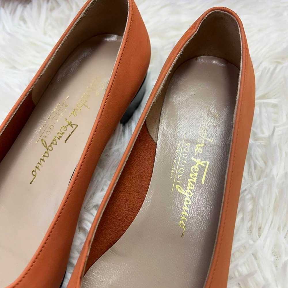 C434 Salvatore Ferragamo Pumps Orange 23cm Nubuck… - image 3