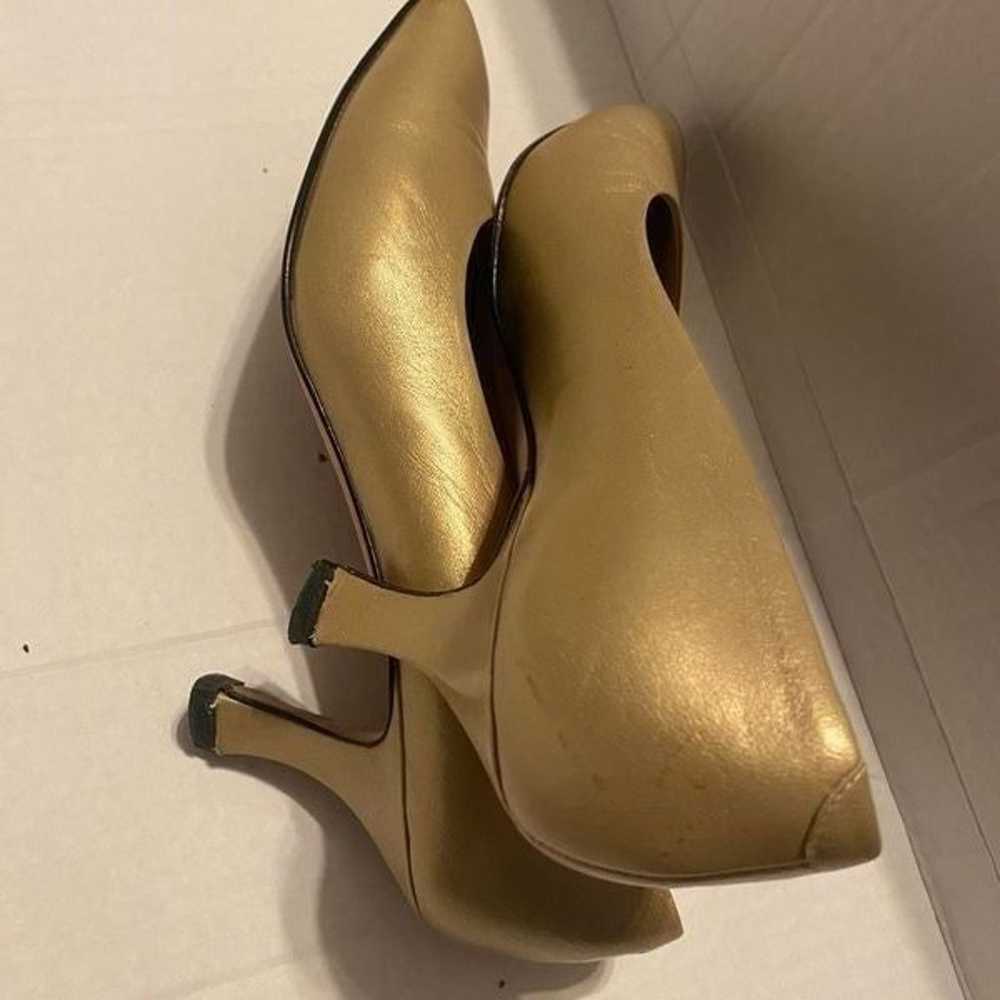 VIA SPIGA For Neiman Marcus Gold Leather Heels Si… - image 11