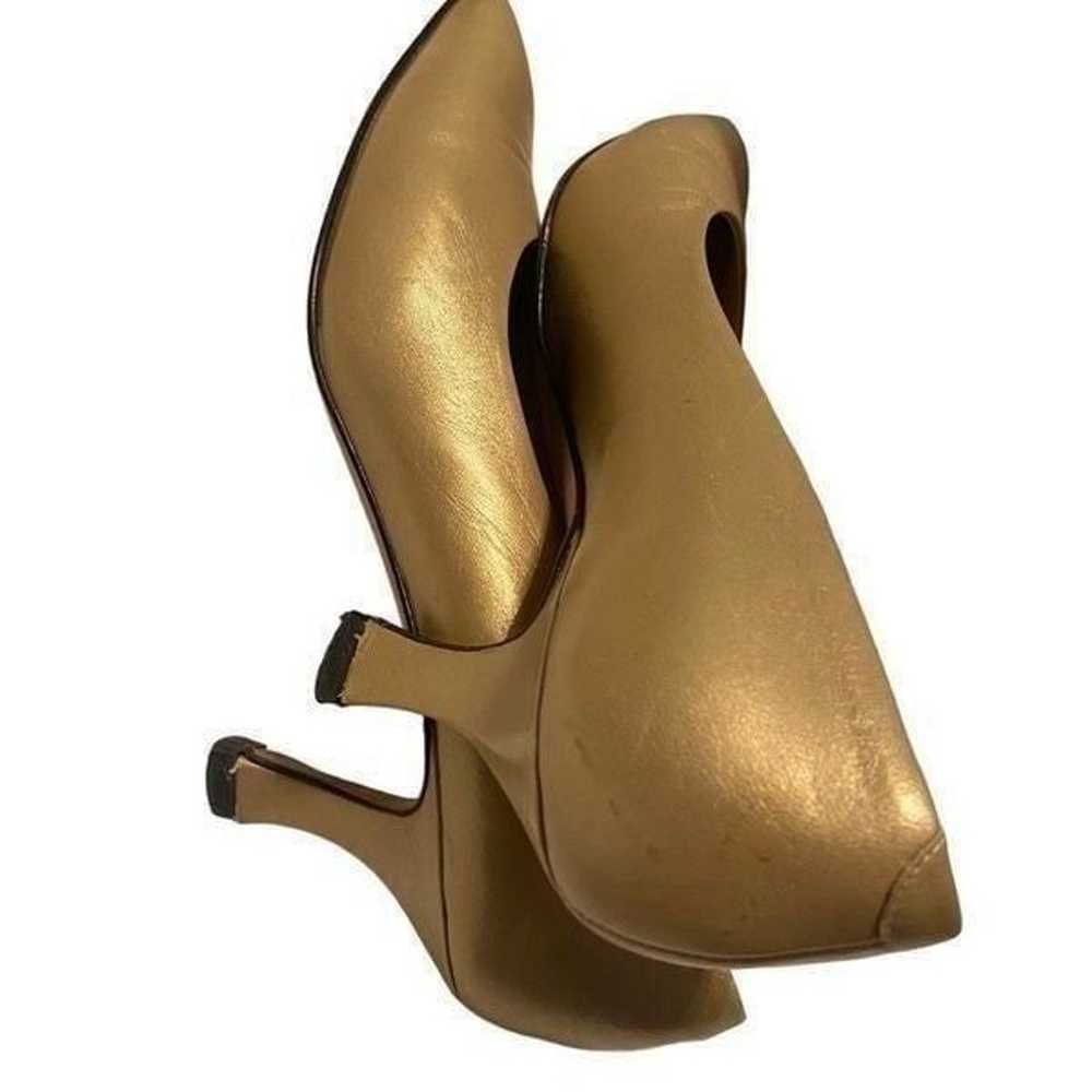 VIA SPIGA For Neiman Marcus Gold Leather Heels Si… - image 2