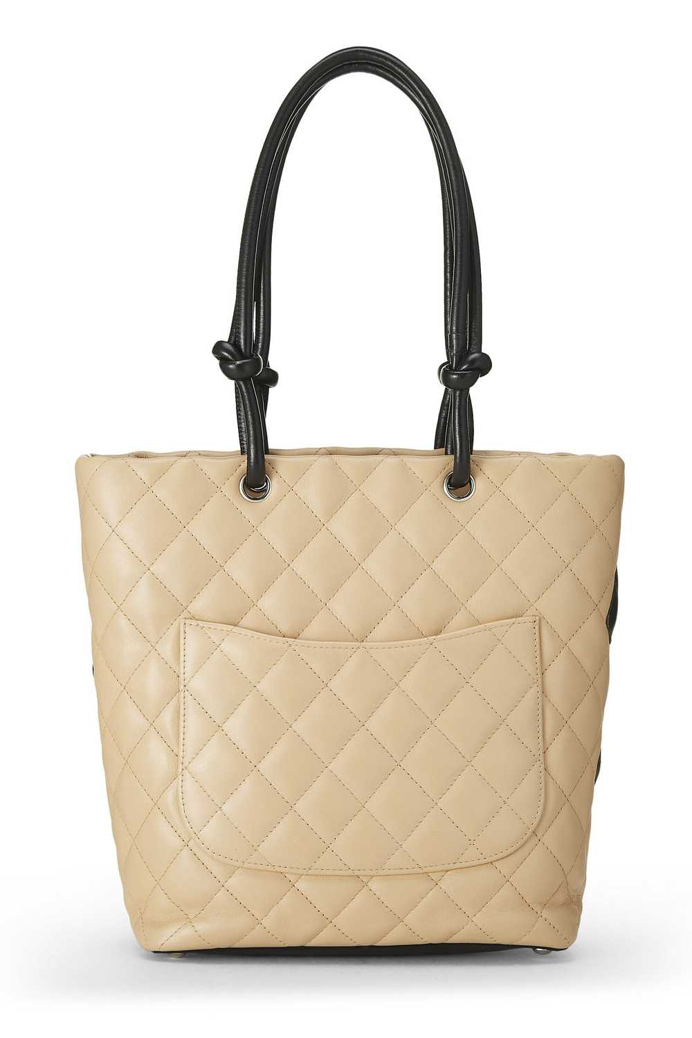 Beige Quilted Calfskin Cambon Ligne Tote Small - image 4