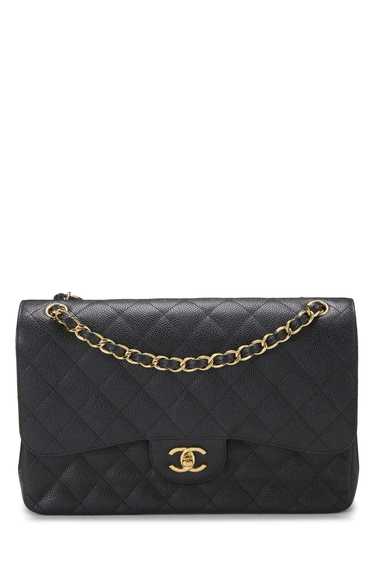 Black Quilted Caviar New Classic Flap Jumbo