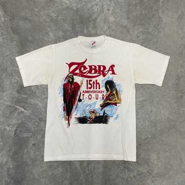 Vintage 1990s Zebra Band 15th Anniversary Tour T-… - image 1