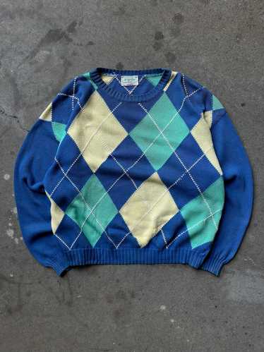 NWT Vintage United Colors of high quality Benetton Men's Argyle Sweater sz L Green