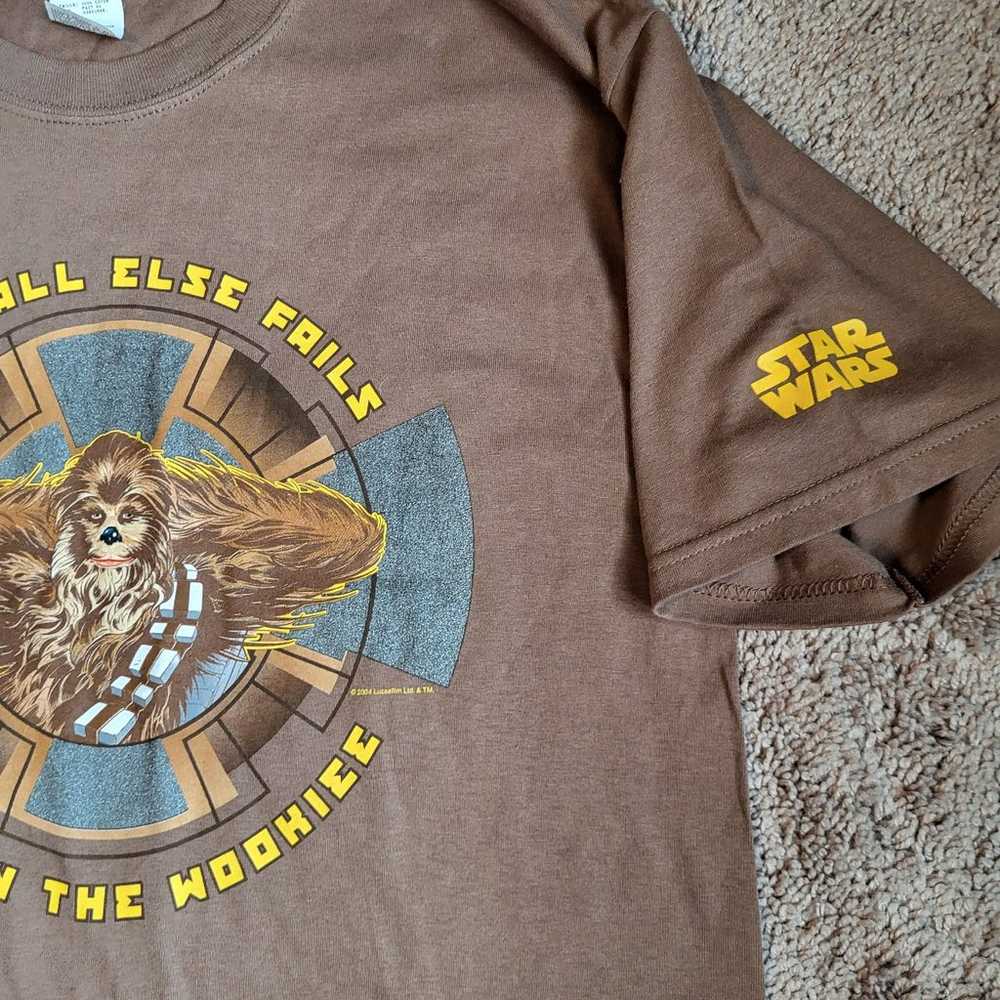 Vintage disneyland star wars Chewbacca 20004 shirt - image 4