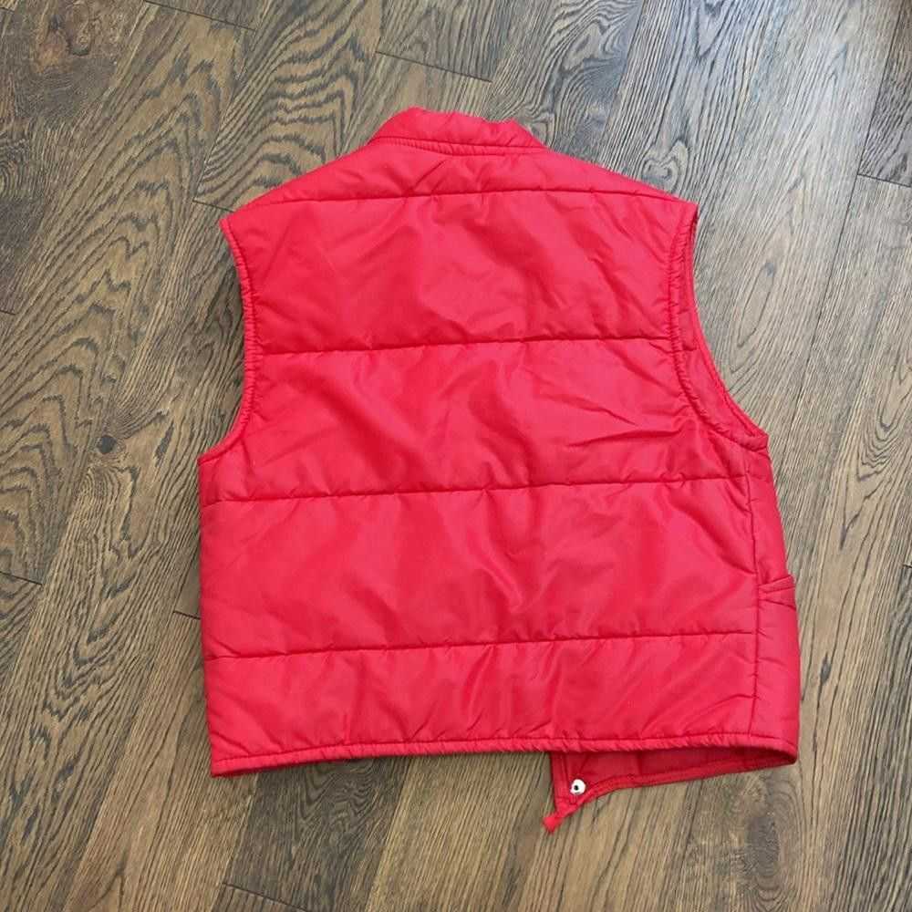 Designer Vintage FS Seed Red Puffer Vest Jacket F… - image 5