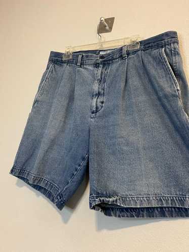 Designer Mens Vintage Pleated Denim Jean Shorts