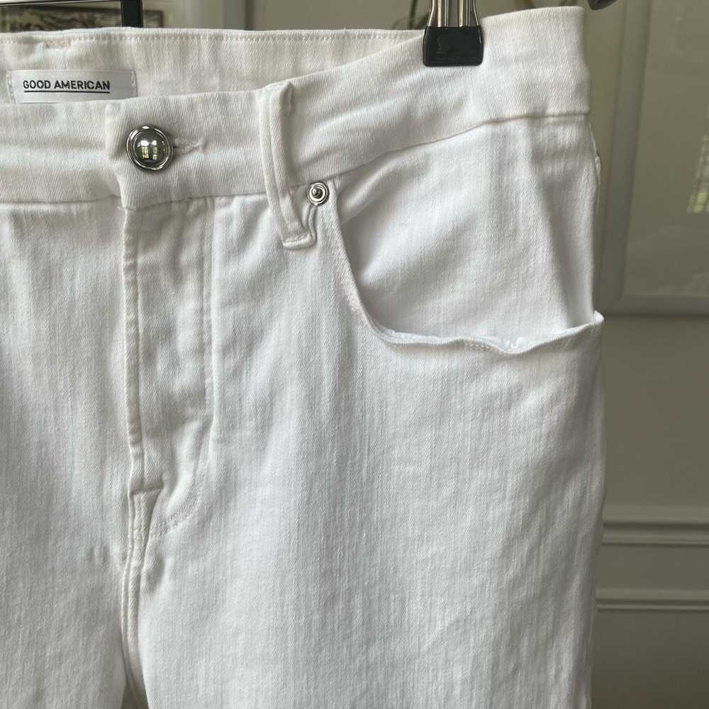 Other Good American White Raw Tulip Hem Jeans 31 - image 2