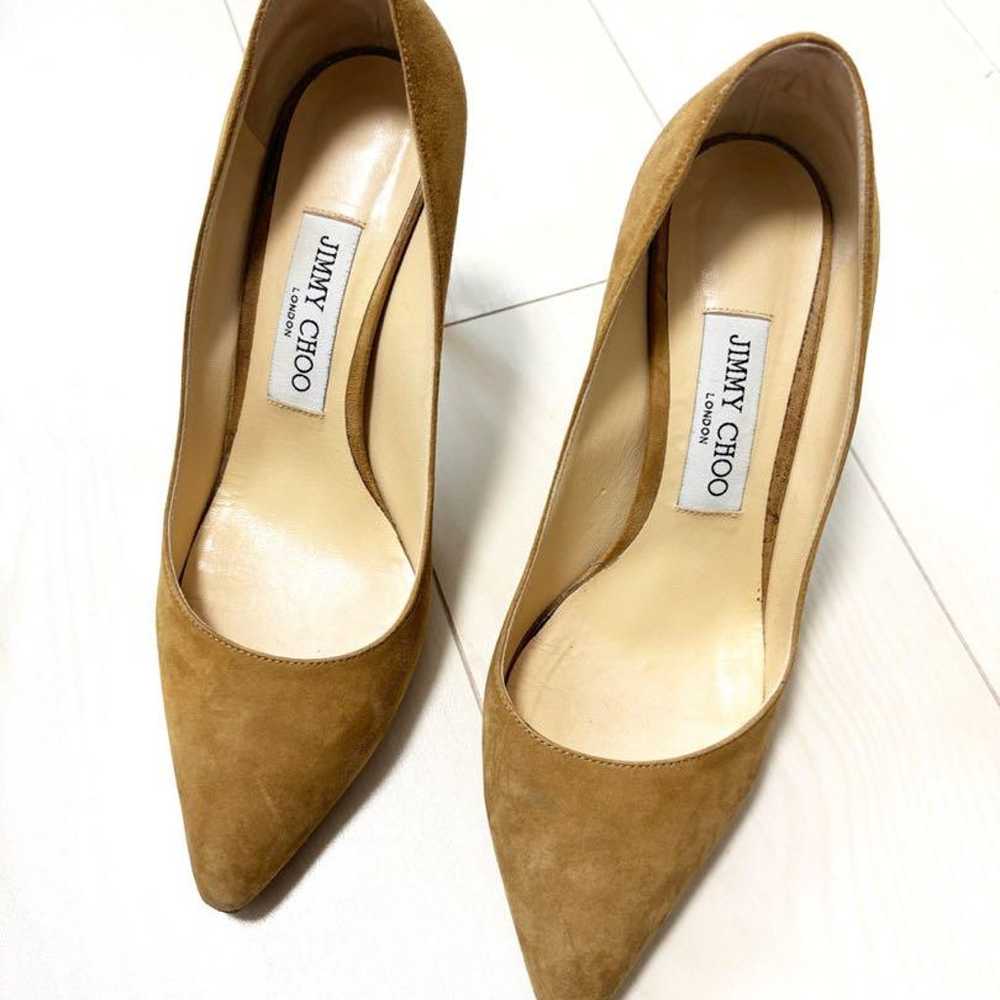 Jimmy Choo pumps, heel beige shoes, leather 37 su… - image 2