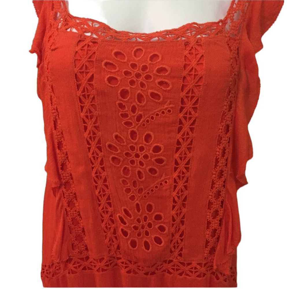 Free People Priscilla Eyelet Orange Coral Mini Dr… - image 11