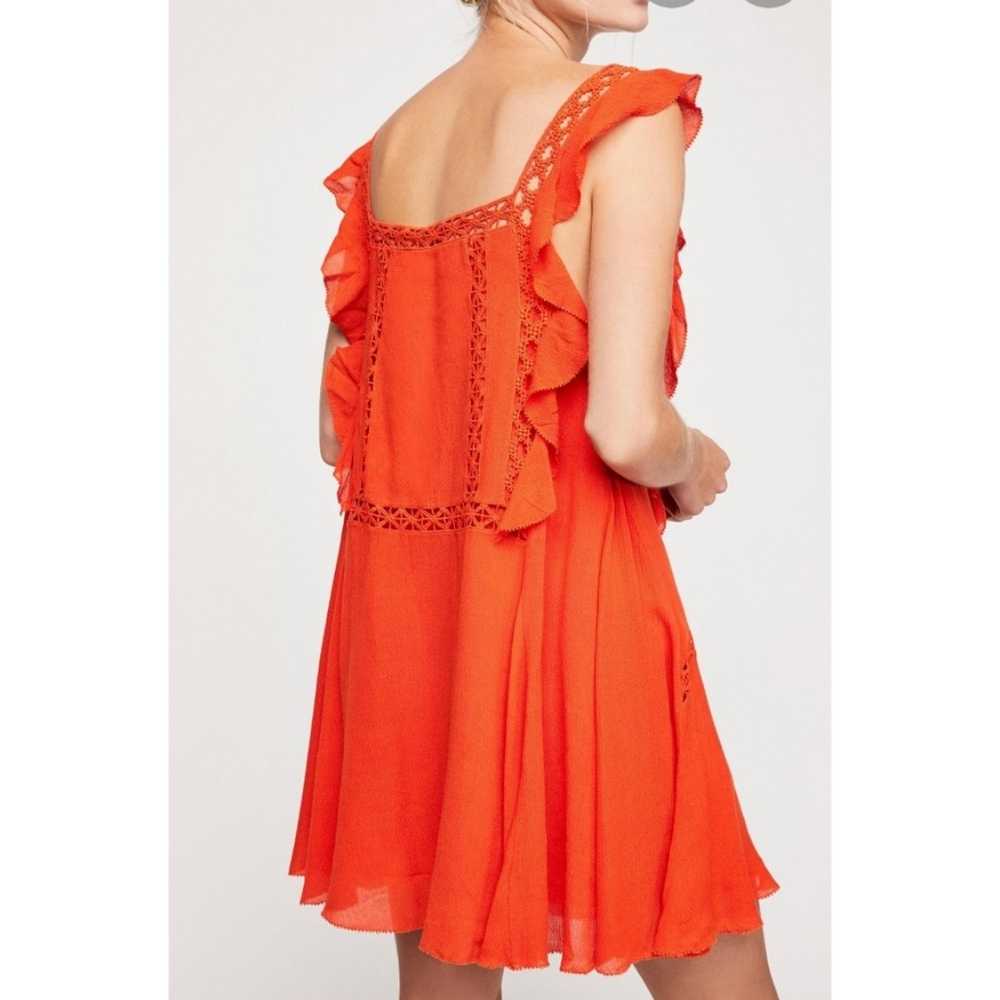 Free People Priscilla Eyelet Orange Coral Mini Dr… - image 4