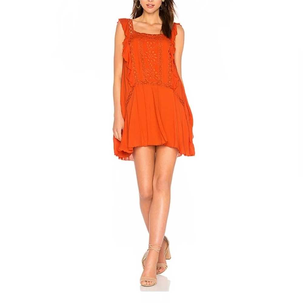 Free People Priscilla Eyelet Orange Coral Mini Dr… - image 6