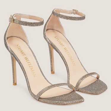 Stuart Weitzman Nudistcurve Gold Shimmer Ankle St… - image 1