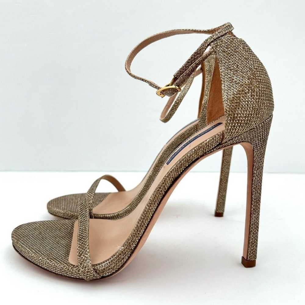 Stuart Weitzman Nudistcurve Gold Shimmer Ankle St… - image 3