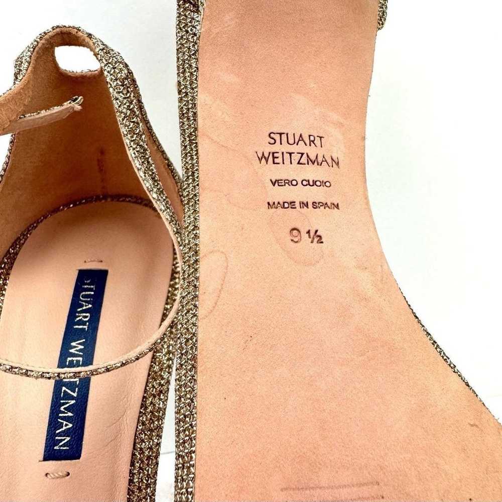 Stuart Weitzman Nudistcurve Gold Shimmer Ankle St… - image 5