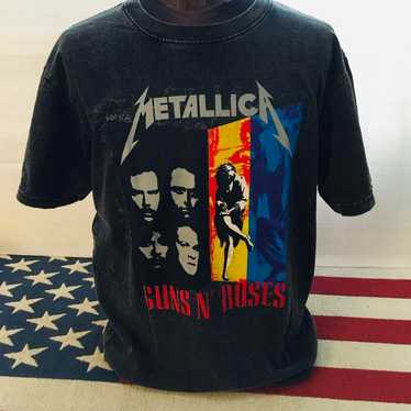 Metallica x Guns N' Roses L band T-shirt rock T-s… - image 1