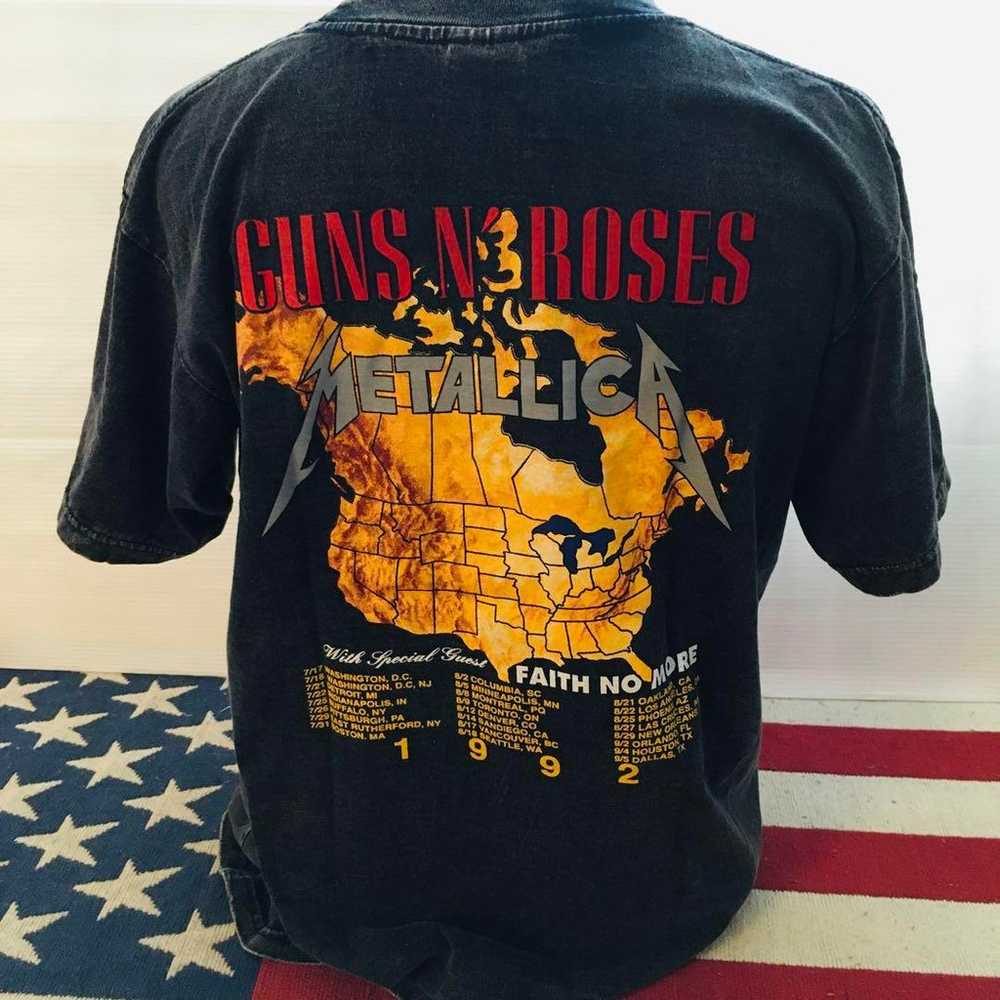 Metallica x Guns N' Roses L band T-shirt rock T-s… - image 3