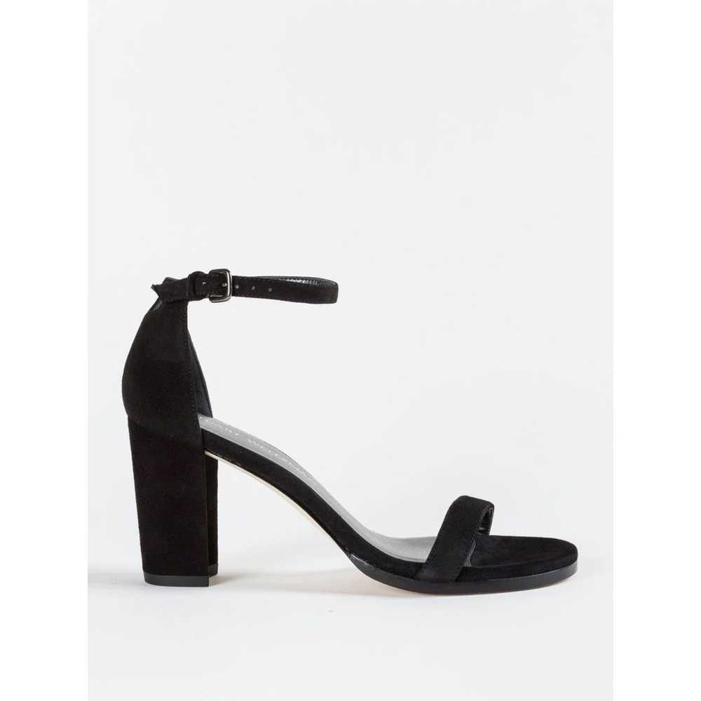 Stuart Weitzman Nearlynude Black Suede Ankle Stra… - image 6