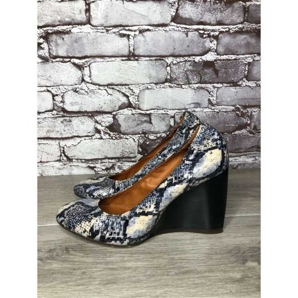 LANVIN Ivory Blue Snake Print Leather Ballerina P… - image 10