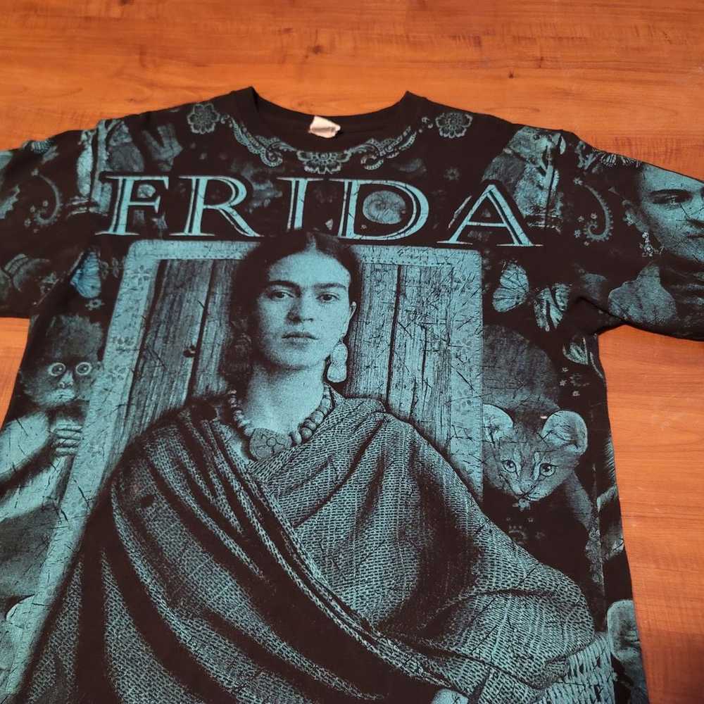 Vintage Frida Kahlo Art Artist Mexico AOP Tee Shi… - image 2