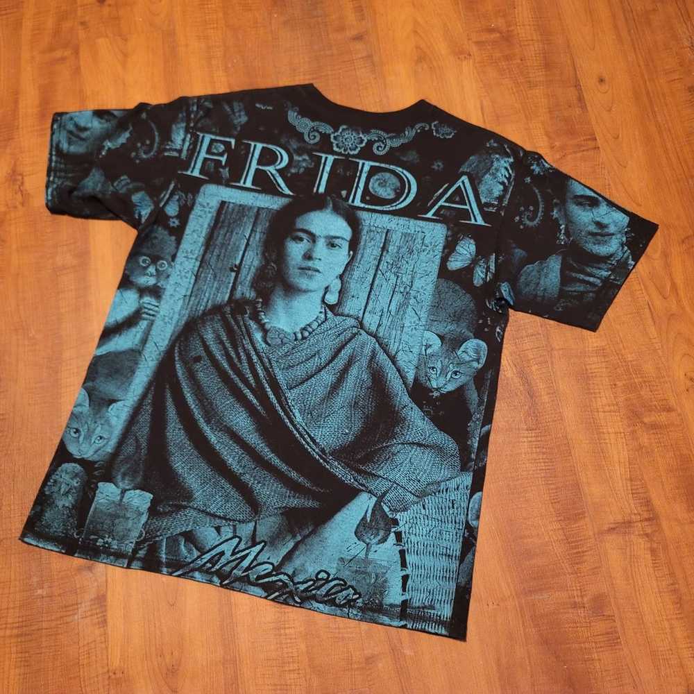 Vintage Frida Kahlo Art Artist Mexico AOP Tee Shi… - image 3