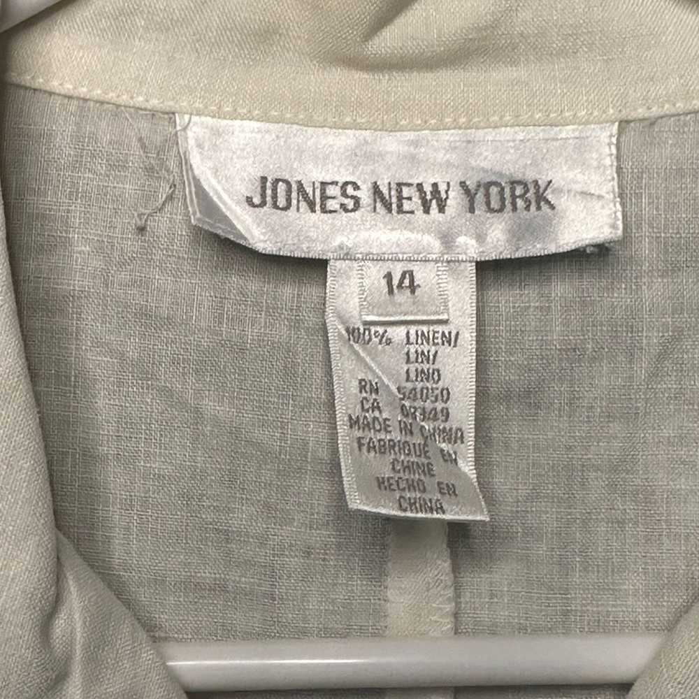 Jones New York Vintage 80’s Tan Linen Short Sleev… - image 3