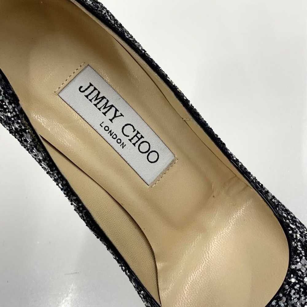 Jimmy Choo Glitter Gradation Heel Pumps Black Sil… - image 8