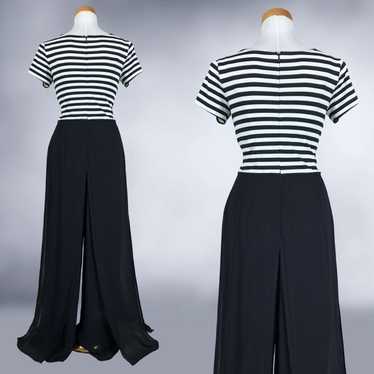 90s Vintage Striped Car Wash Flap Gothic Jumpsuit 