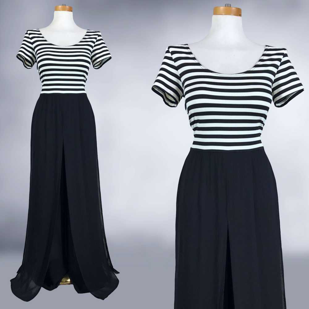 90s Vintage Striped Car Wash Flap Gothic Jumpsuit… - image 4