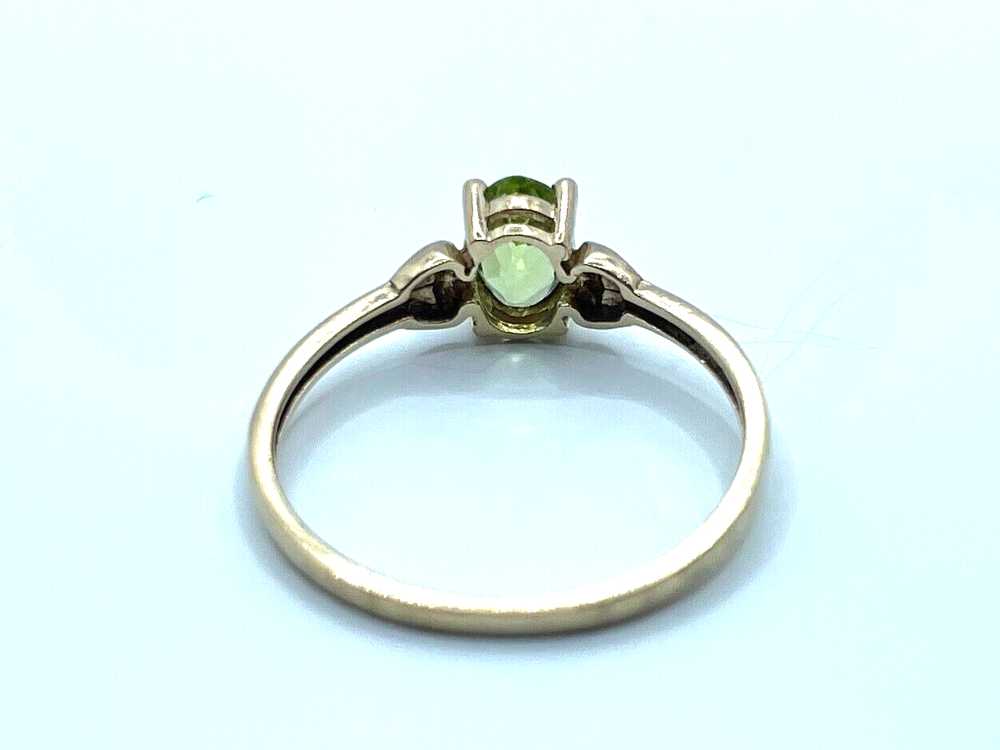 9ct Gold Ring with Green Peridot Gemstone UK ring… - image 1