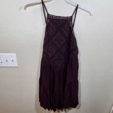 American eagle purple crocheted lace sun dress