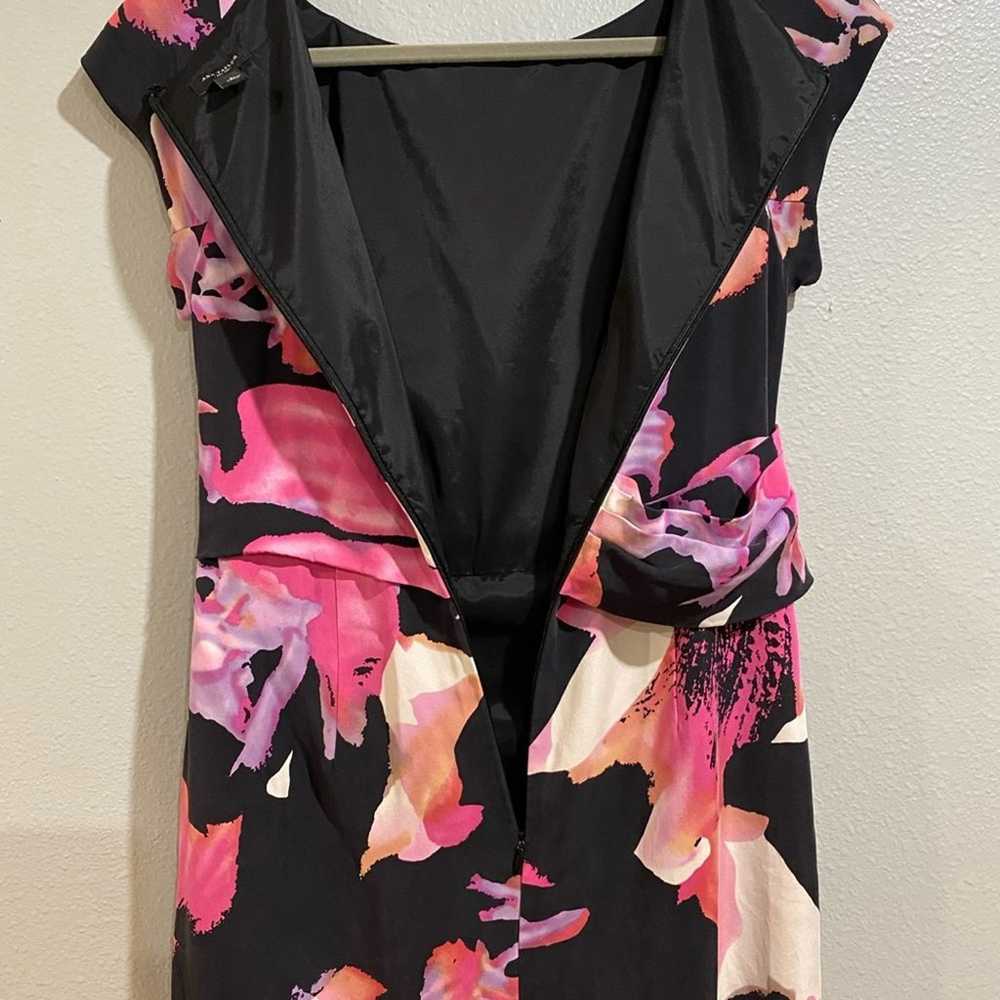 Ann Taylor Floral Silk Midi Sheath Dress Sz 4 - image 7