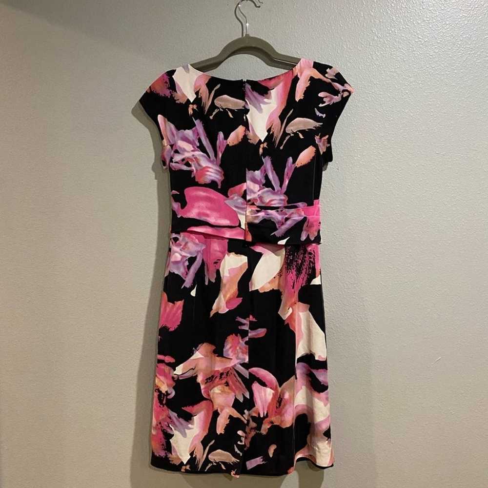 Ann Taylor Floral Silk Midi Sheath Dress Sz 4 - image 9