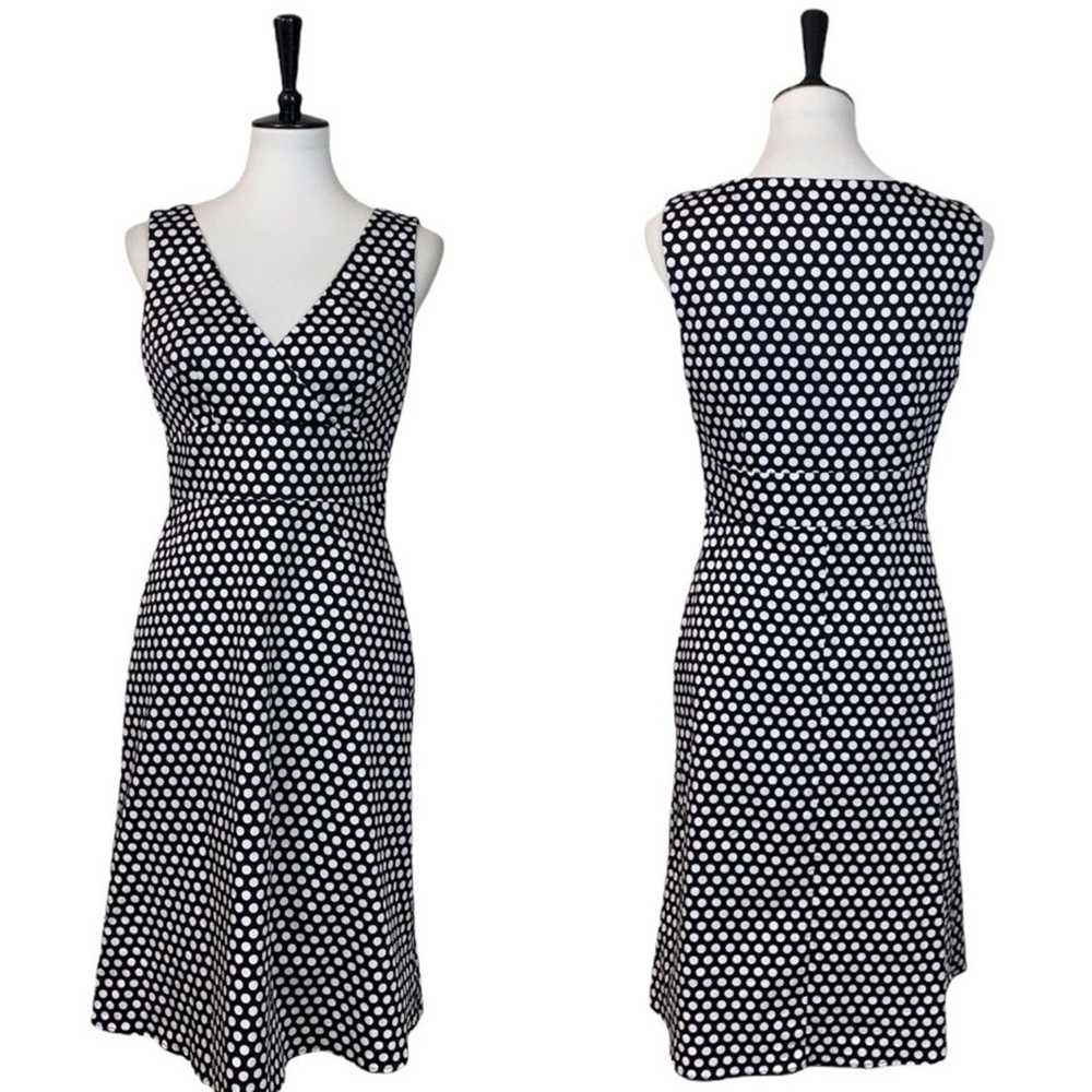 Spense Black White Polka Dot V-neck Surplice High… - image 10