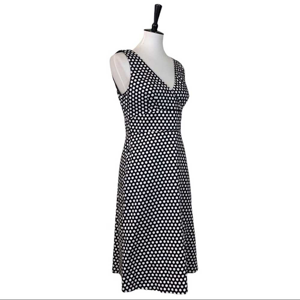 Spense Black White Polka Dot V-neck Surplice High… - image 2