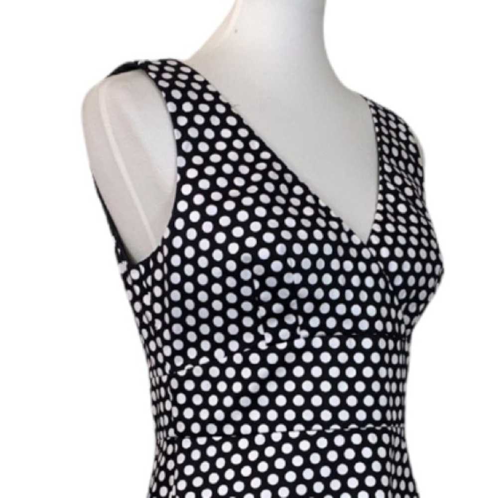 Spense Black White Polka Dot V-neck Surplice High… - image 6