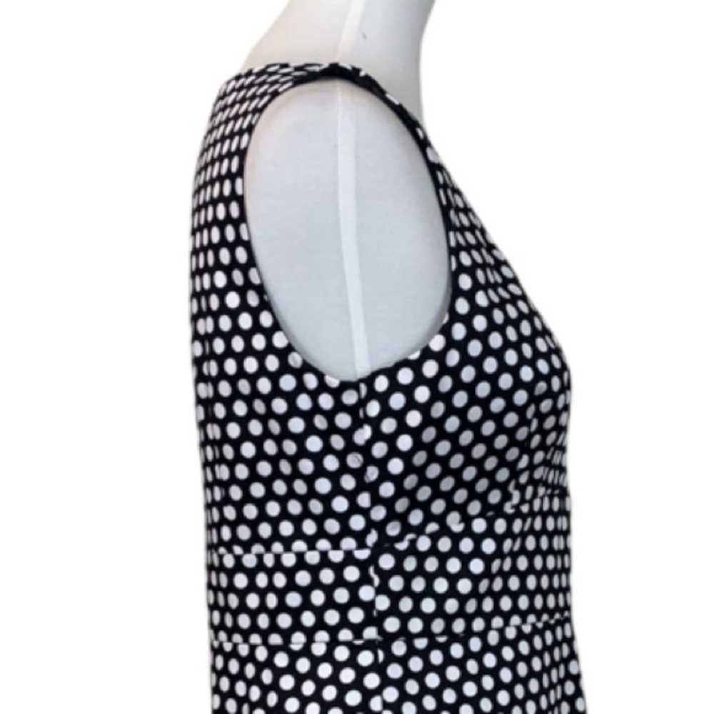 Spense Black White Polka Dot V-neck Surplice High… - image 7