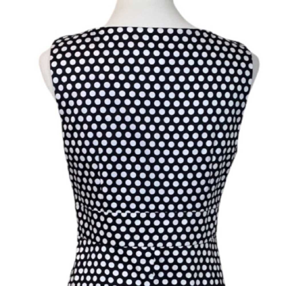 Spense Black White Polka Dot V-neck Surplice High… - image 8