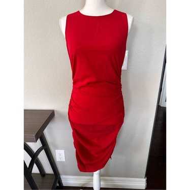 NSR Red Side Ruched Dress - image 1