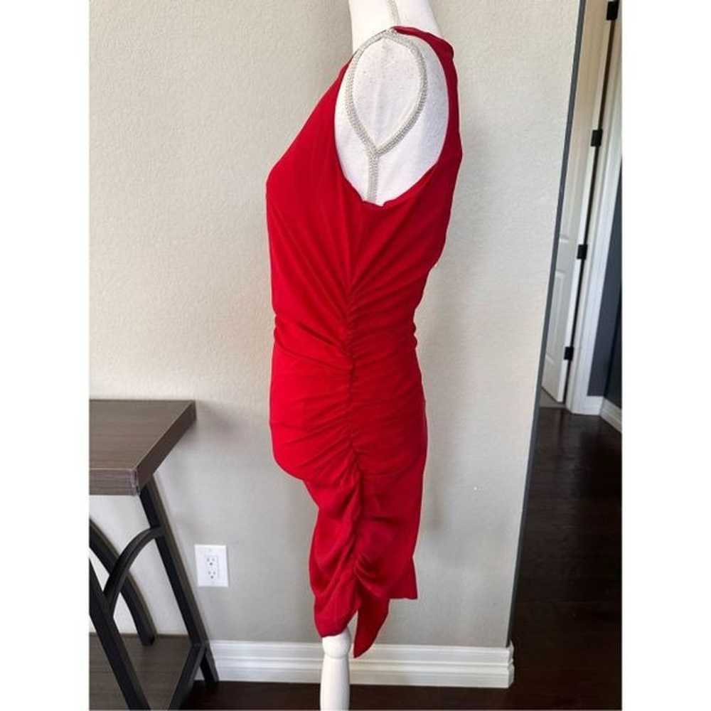 NSR Red Side Ruched Dress - image 4