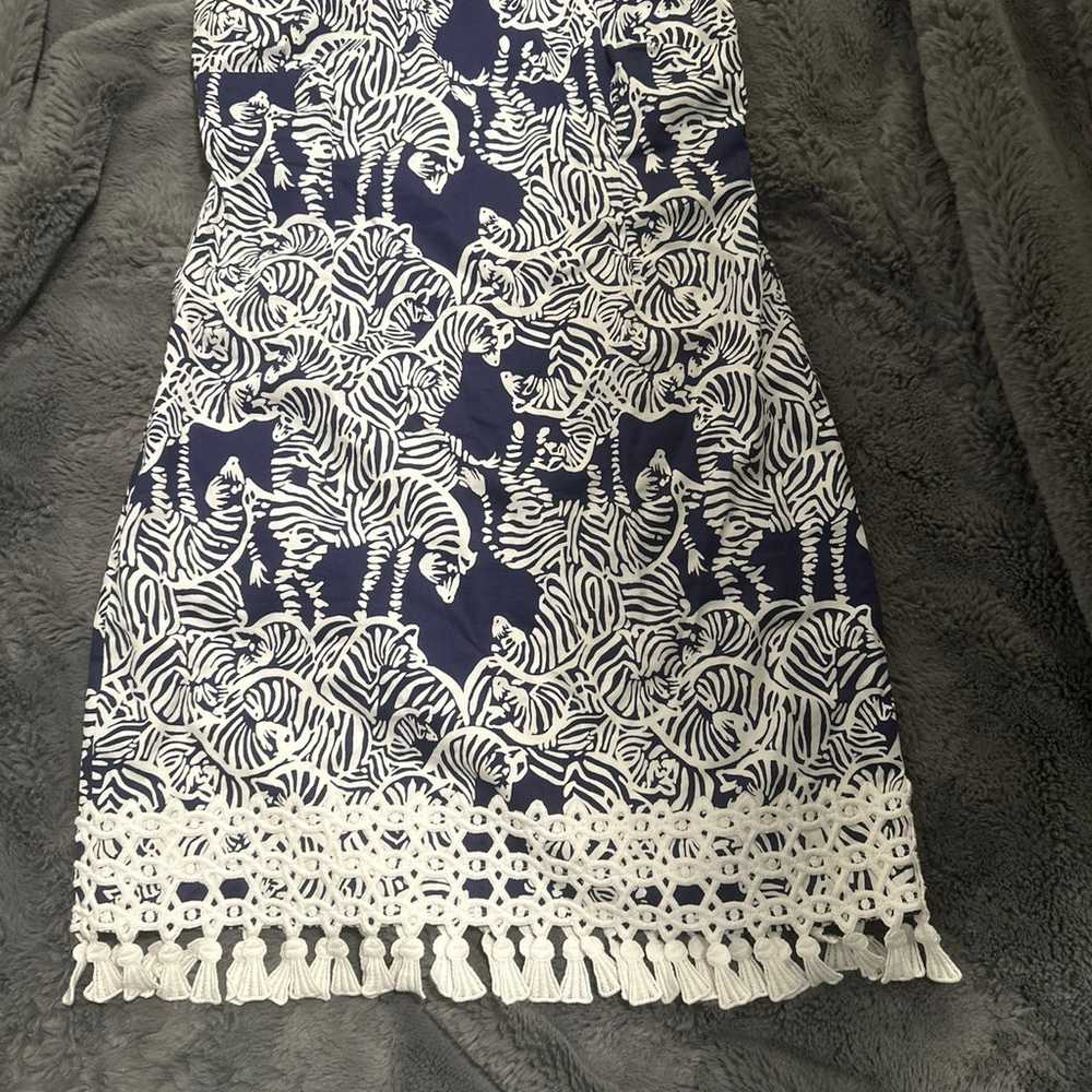 Lilly Pulitzer dress size 10 blue and white - image 3