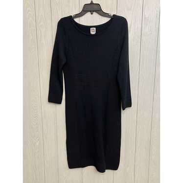 Anne Klein Black Knit Long Sleeve Dress Size Mediu