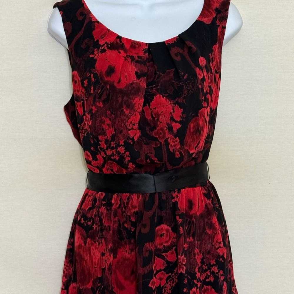 X-86 Dressbarn PLUS SIZE 14 Red & Black Floral Be… - image 3