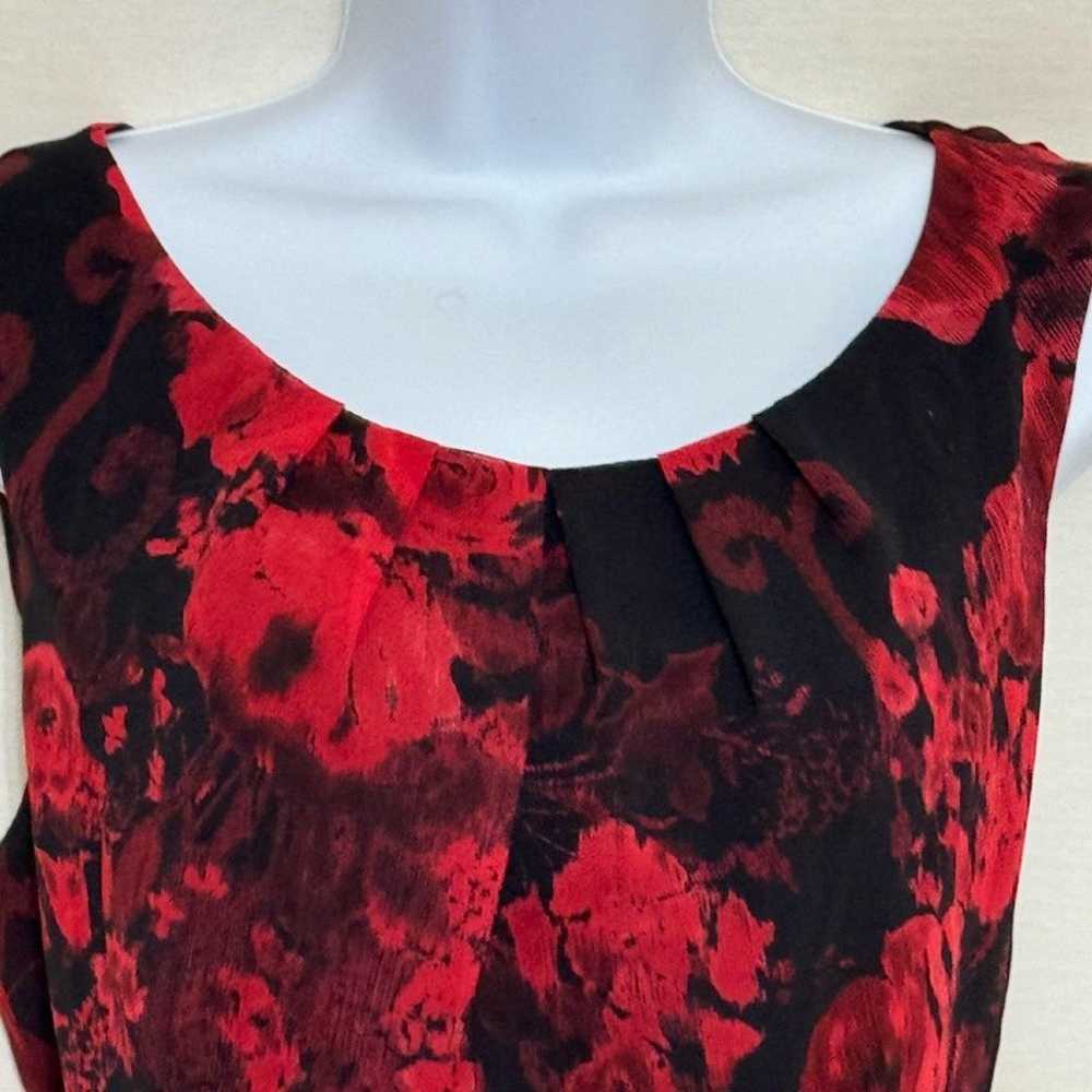 X-86 Dressbarn PLUS SIZE 14 Red & Black Floral Be… - image 4