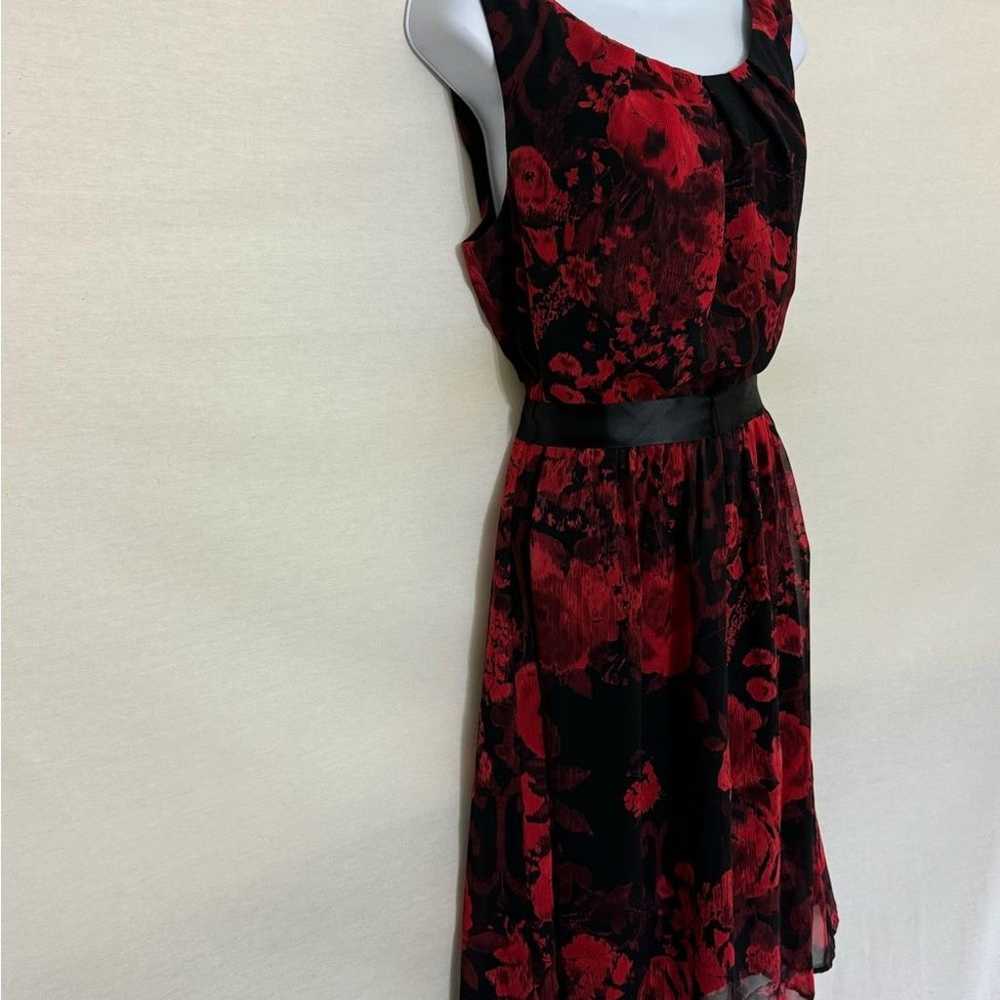 X-86 Dressbarn PLUS SIZE 14 Red & Black Floral Be… - image 7