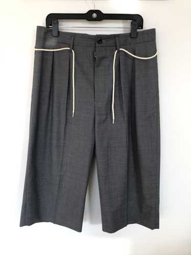 Maison Margiela grey wool cropped poplin pants wit